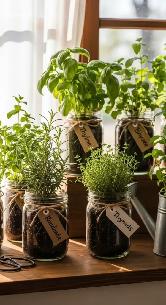 mason-jar-herb-garden