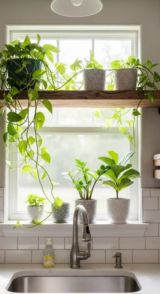 above-sink-greenery-shelf