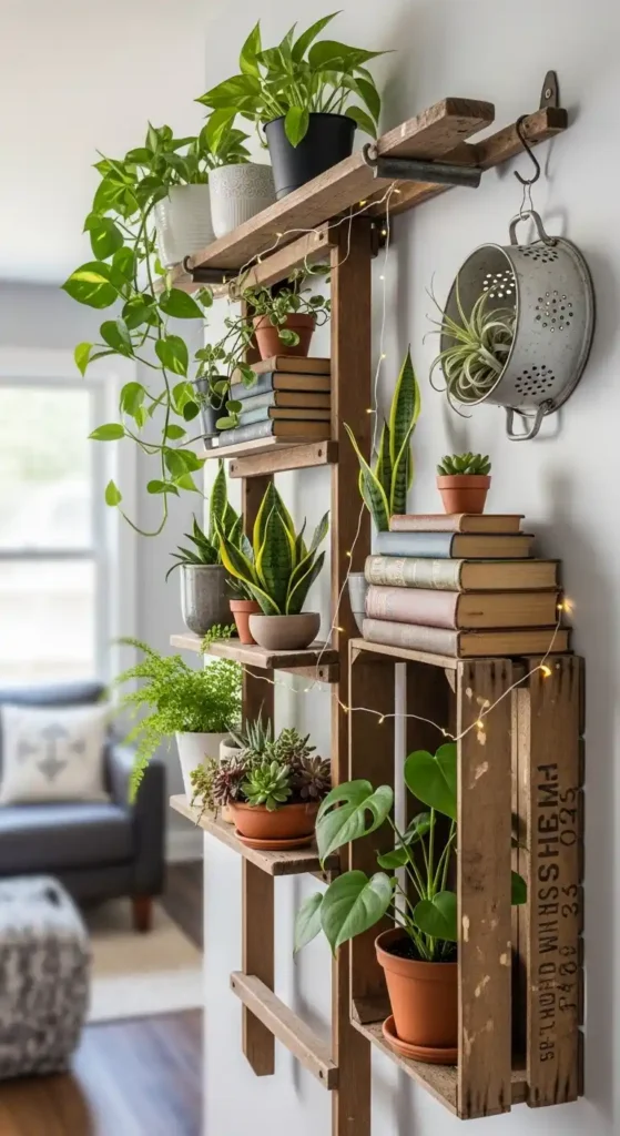repurposed-object-as-plant-shelf
