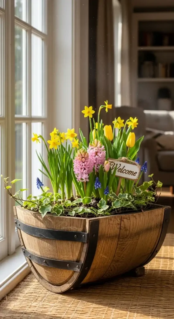 welcoming-wooden-flower-barrel