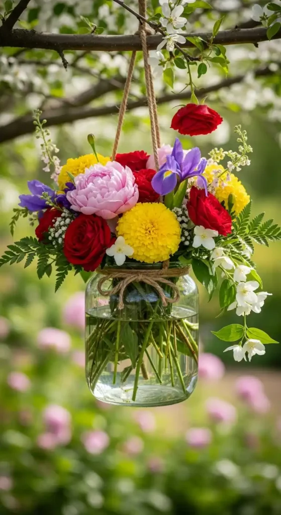 flower-filled-hanging-jars