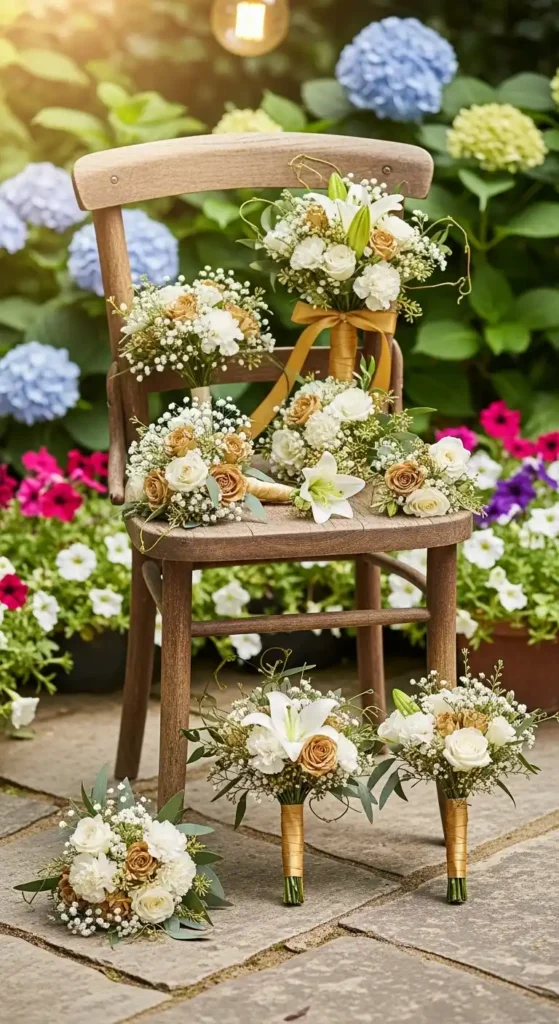 mini-flower-bouquets-on-chairs