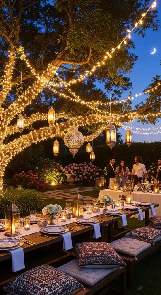 string-lights-around-garden-trees