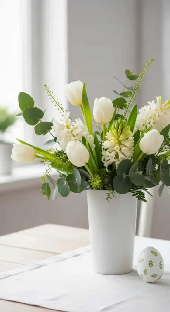 minimalist-white-and-green-arrangement