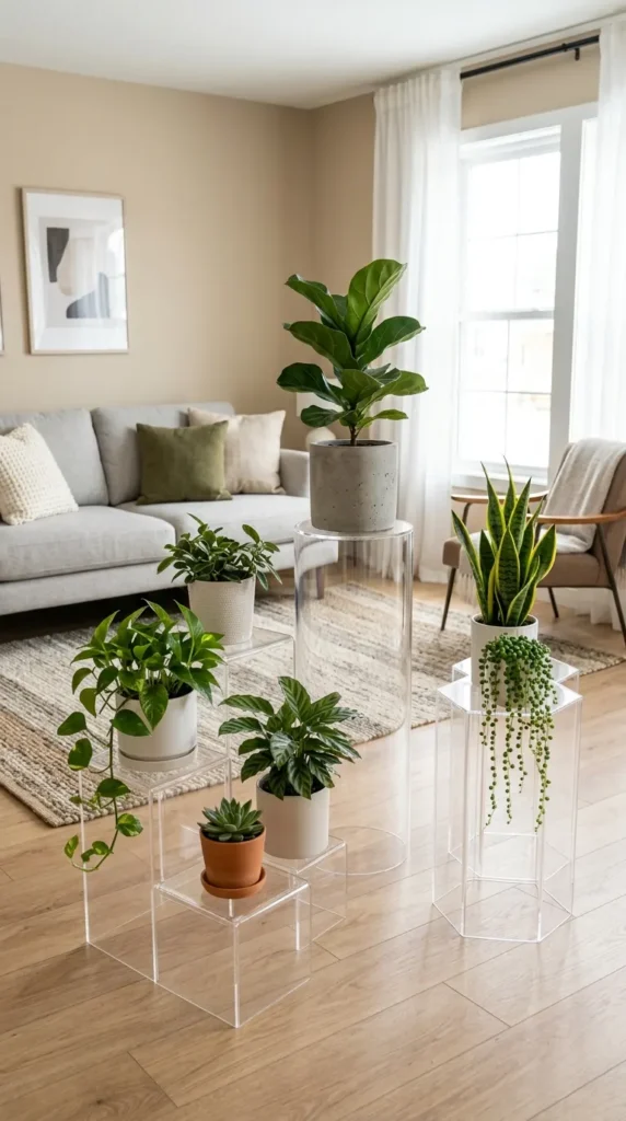 Acrylic-or-Lucite-Transparent-Plant-Stand