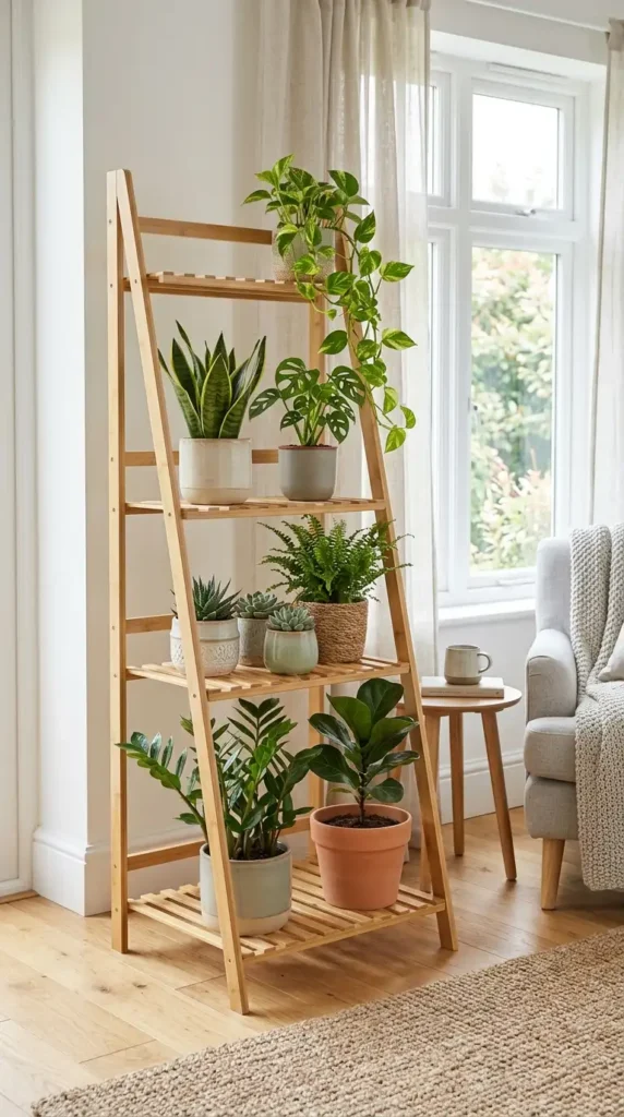 Bamboo-Multi-Pot-Plant-Stand-Shelf