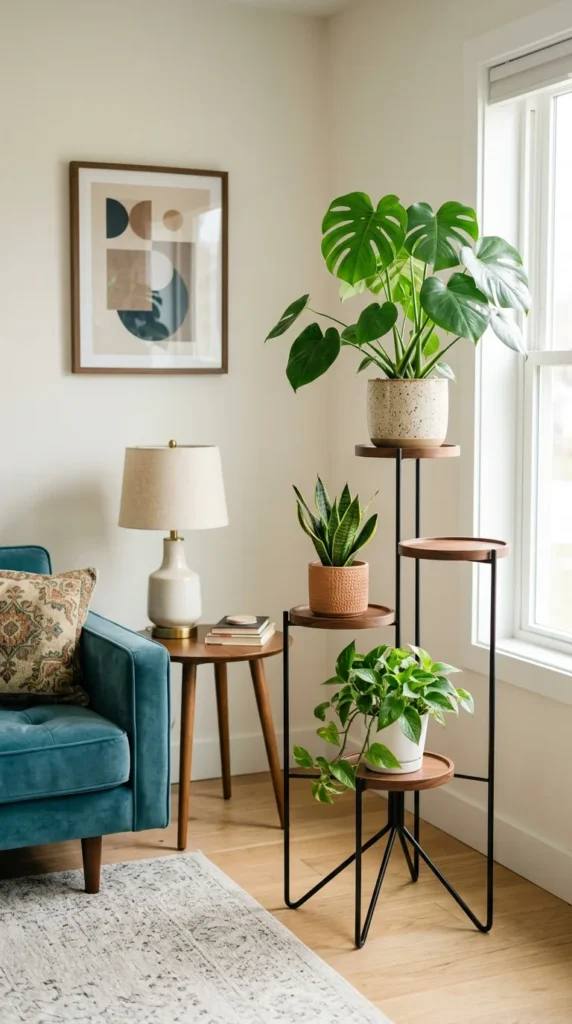 Mid-Century-Modern-Metal-Plant-Stand