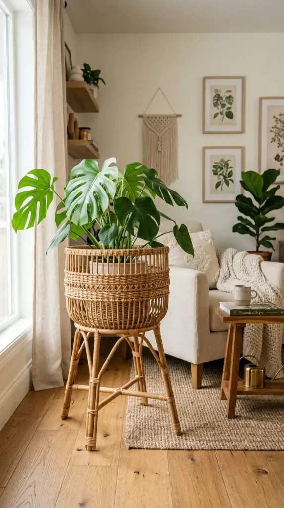 Rattan-and-Wicker-Plant-Stand-Basket-Style