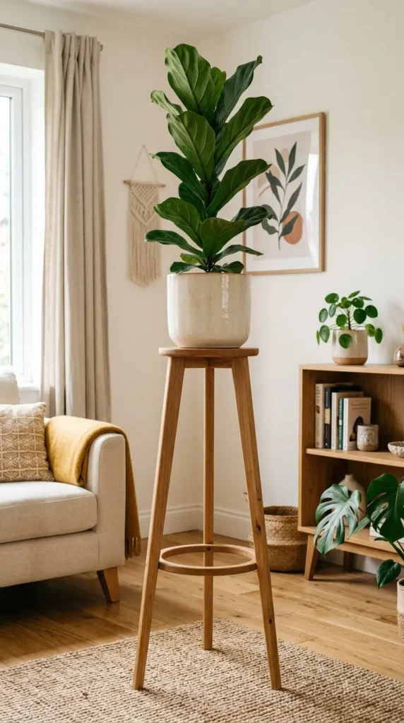Tall-Wooden-Tripod-Plant-Stand