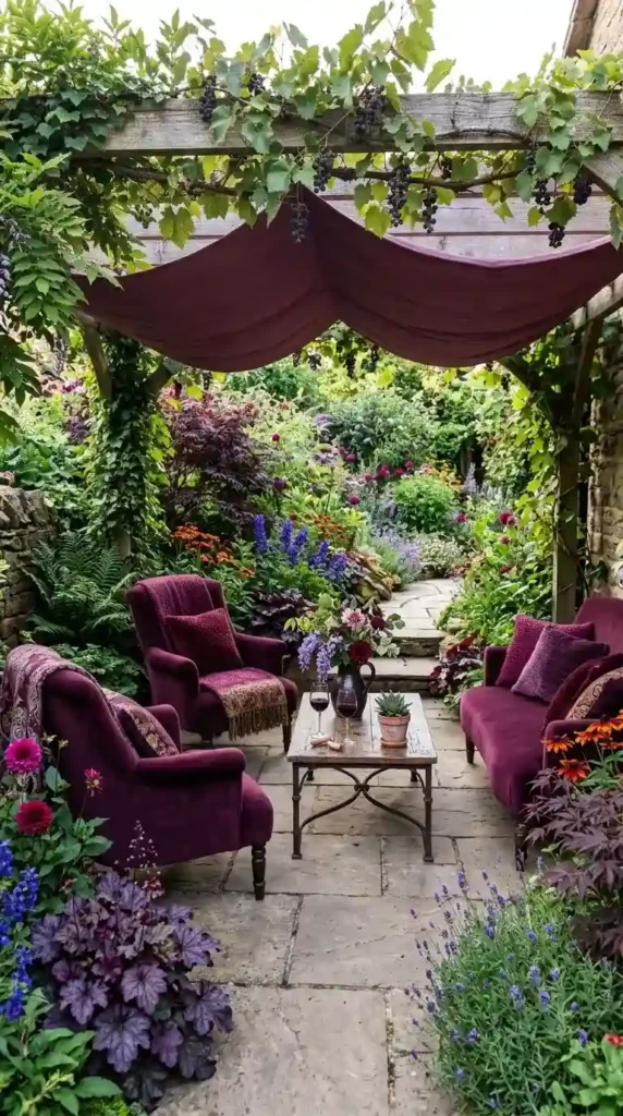 Wine-Purple-Shade-Seating-Area
