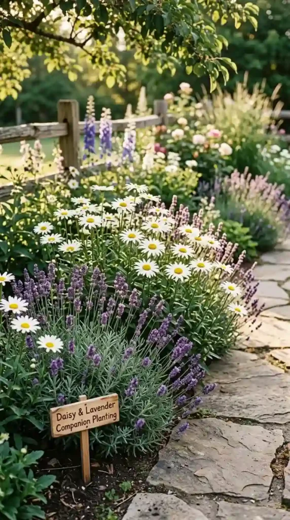 daisy-and-lavender-companion-planting