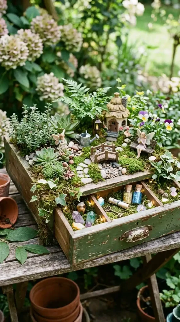 drawer-fairy-garden-with-hidden-surprise-setup