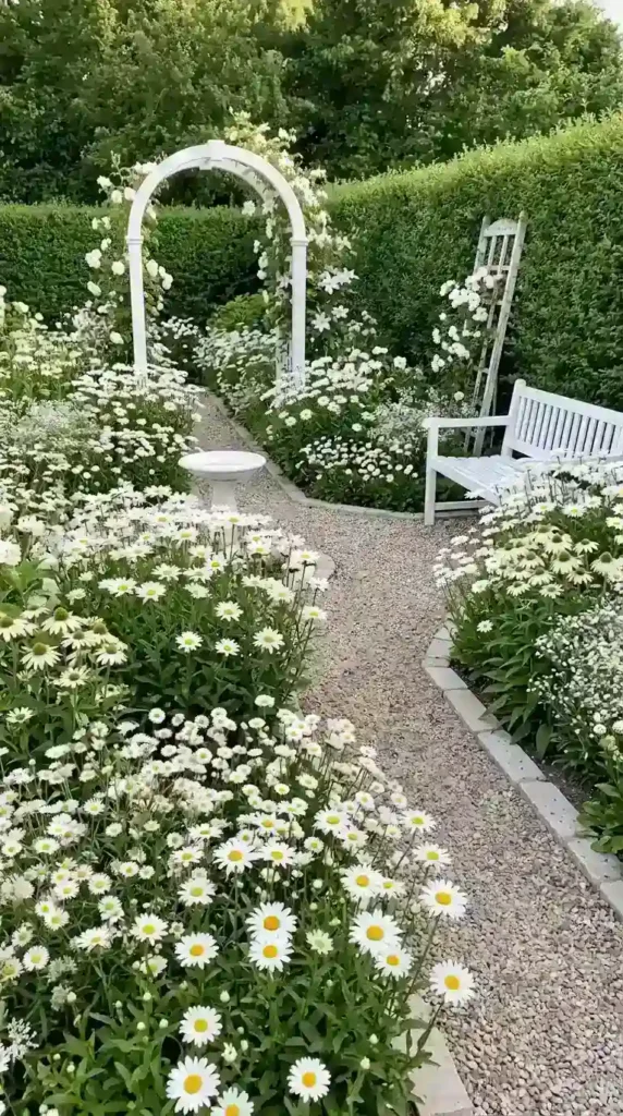 monochromatic-white-daisy-garden-for-a-clean-look