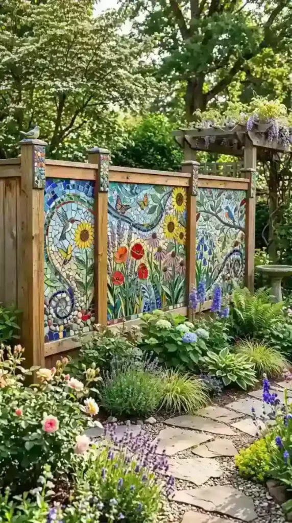 mosaic-fence-decorations