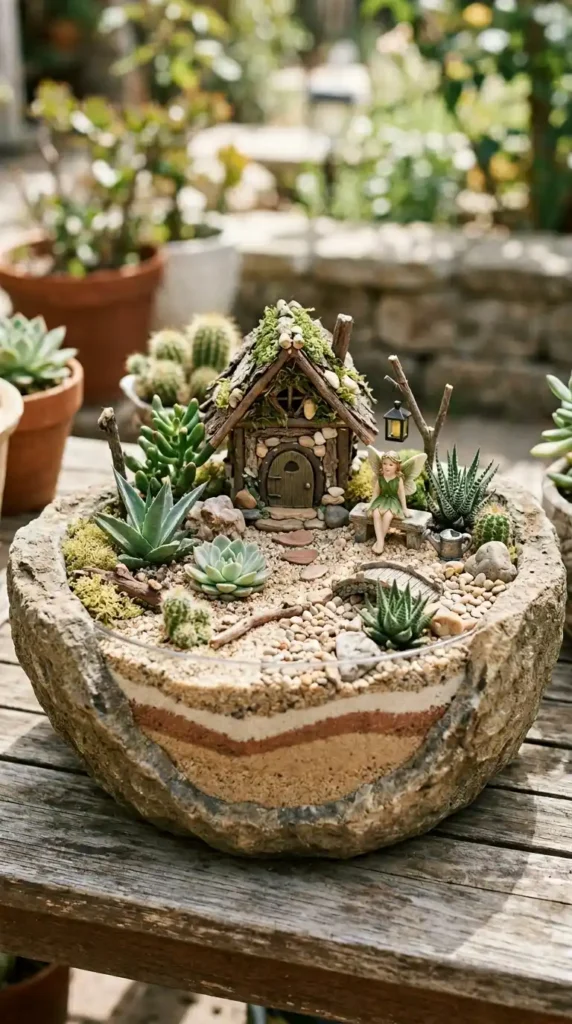 stone-bowl-desert-fairy-garden-with-sand-layers