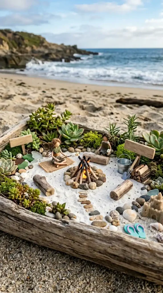 tiny-beach-campfire-fairy-garden
