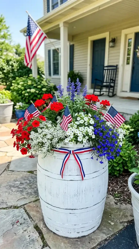 white-barrel-planter