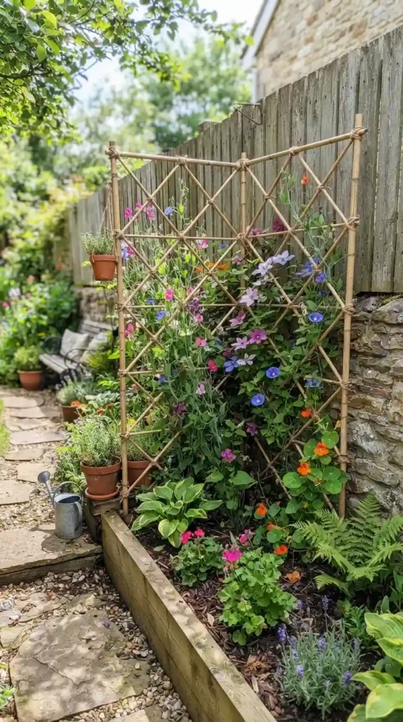 bamboo-corner-trellis-for-small-gardens
