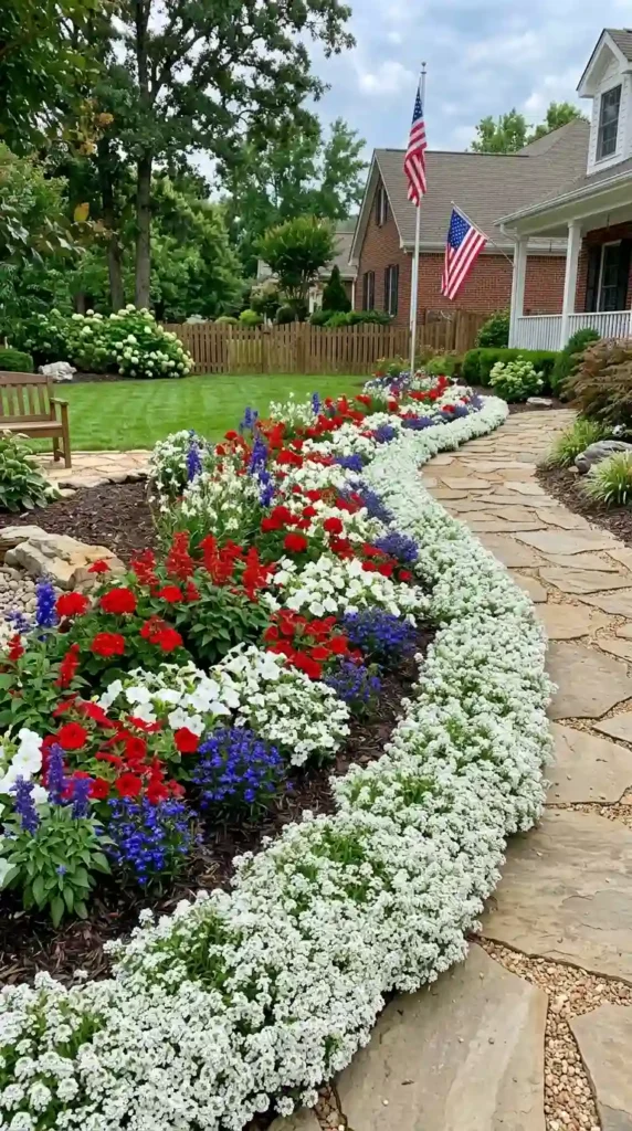 edge-garden-beds-with-white-flower