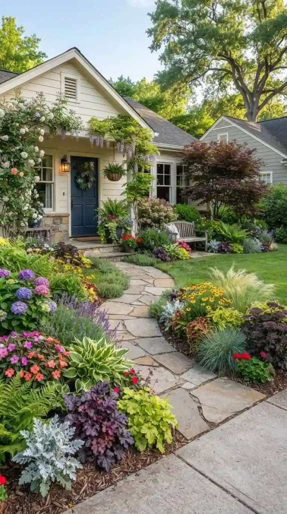 mix-seasonal-flowers-with-decorative-foliage