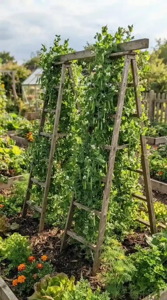 wooden-ladder-trellis